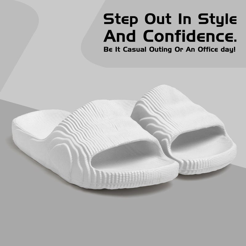 Face صنادل منزلية بيضاء للرجال - Image 2