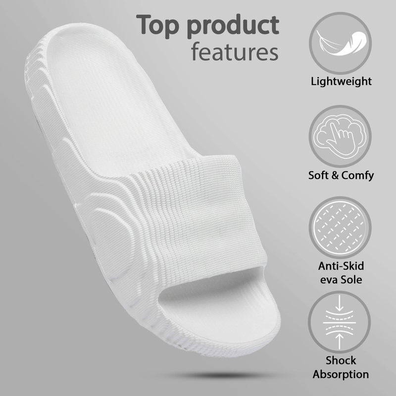 Face صنادل منزلية بيضاء للرجال - Image 3