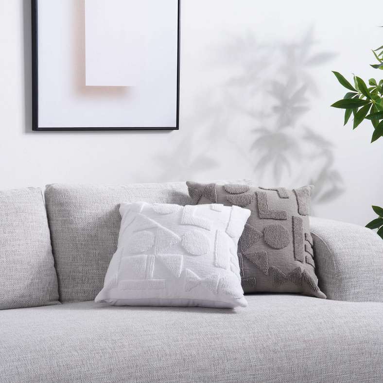 Pan Home Knitted Filled Cushion 50X50cm - White