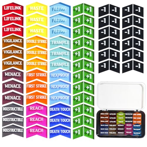 Ravonixis 60 PCS MTG Keyword Counters Buff Abilities Counter Tokens with Box for Magic The Gathering MTG TCG Card Games Accessories Multicolor 60 - Image 1