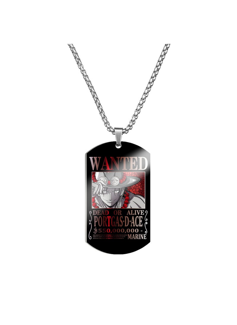 Generic - One Piece Luffy 3 Billion Bounty Dog Tag Necklace Pottocas D. Ace - Image 1