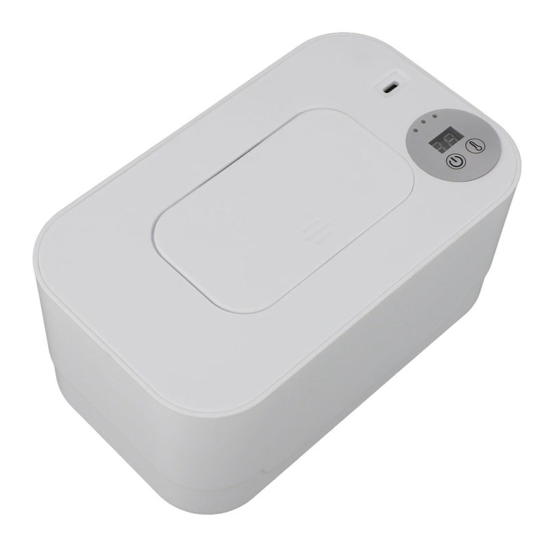 Portable Wipes Warmer With Temperature Control Night Light USB Rechargeable White - Image 4