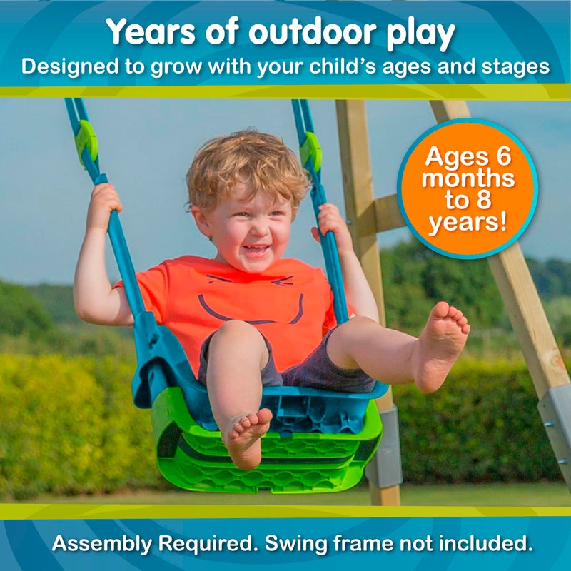 Chicago TP Toys Baby Swing - Comfy Toddler Swing Seat, Kids Outdoor Toys, Quadpod Adjustable 4-in-1 Swings Chair, Secure, Safe Quick Click Locking System, Durable, Easy Installation, Ages 6 Months - 8 Years - Image 5