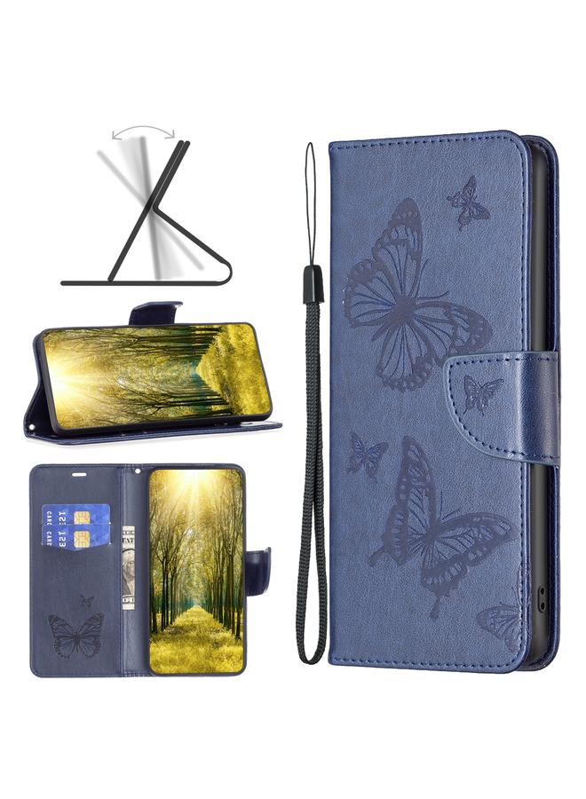 Case For Xiaomi Redmi 10C Two Butterflies Embossing Leather Phone Case