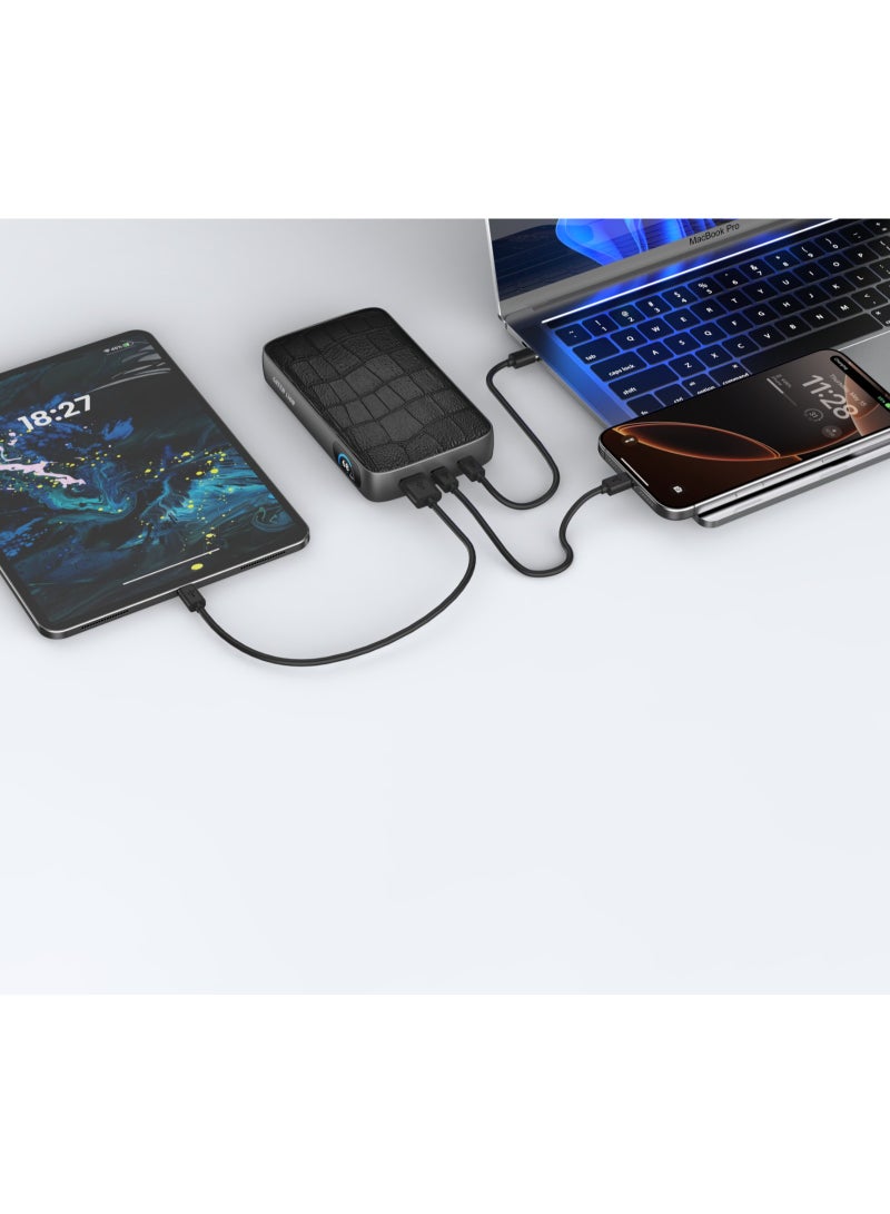 GREEN LION VALMONT 20000 mAh Power Bank PD 100W & QC 16W with TFT Real Time Digital Display / Dual Type-C & USB-A Ports /Fast Charger Powerbank 20000mAh- Black - Image 2