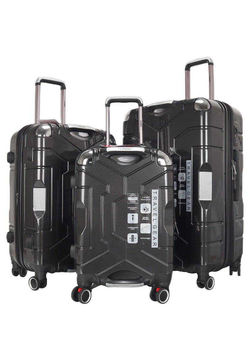 ستارجولد طقم حقائب سفر بعجلات من 3 قطع TPC عجلات جانبية صلبة مع قفل TSA - Image 1