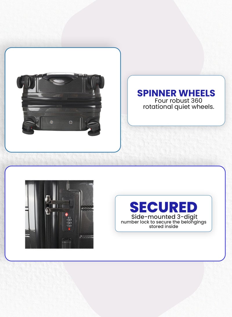 ستارجولد طقم حقائب سفر بعجلات من 3 قطع TPC عجلات جانبية صلبة مع قفل TSA - Image 4