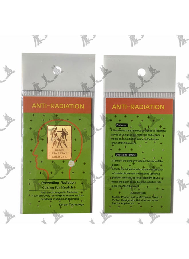 Generic - Supply 24k Constellation Radiation Mobile Phone Stickers Negative Ion Energy Chip Terahertz Stickers Computer Electrical Patch-Color:Leo - Image 1