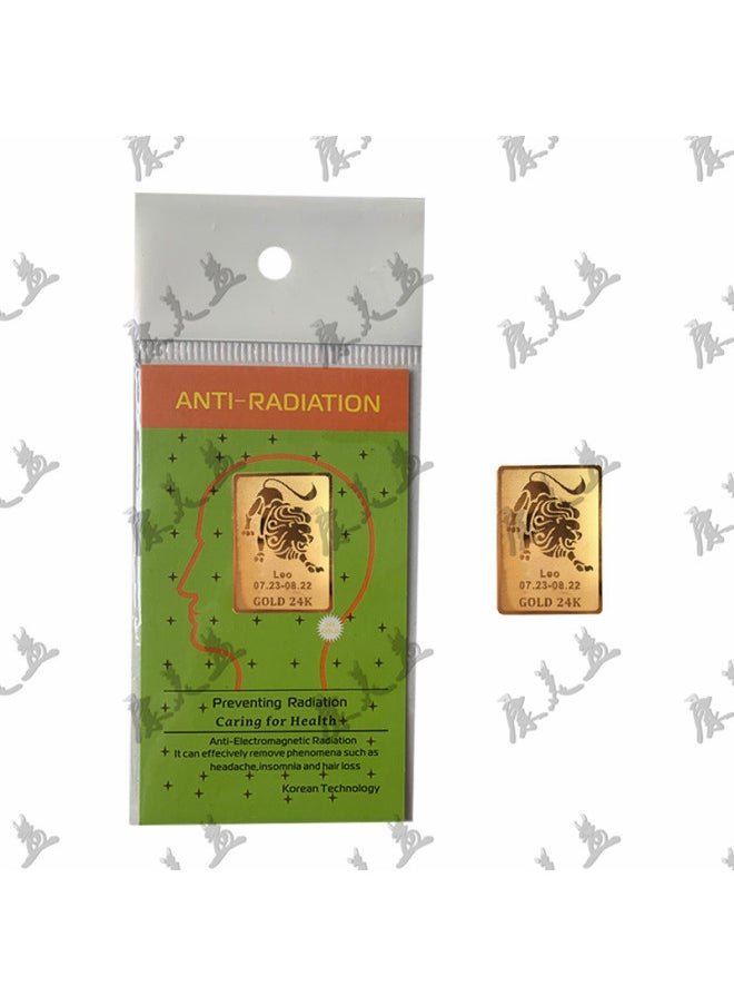 Generic - Supply 24k Constellation Radiation Mobile Phone Stickers Negative Ion Energy Chip Terahertz Stickers Computer Electrical Patch-Color:Leo - Image 1