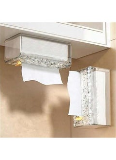 HOOKOR Dust free Wall Mounted Transparent Tissue Box Holder with Cover,Drill Free, Self Adhesive, Best for Bedroom, Vanity,Kitchen, Living room,Office,Home(2 Pcs)  - Image 3