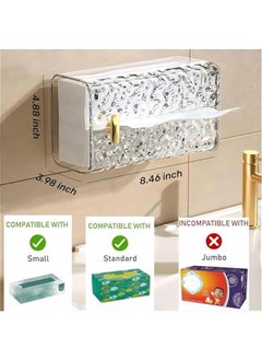 HOOKOR Dust free Wall Mounted Transparent Tissue Box Holder with Cover,Drill Free, Self Adhesive, Best for Bedroom, Vanity,Kitchen, Living room,Office,Home(2 Pcs)  - Image 5