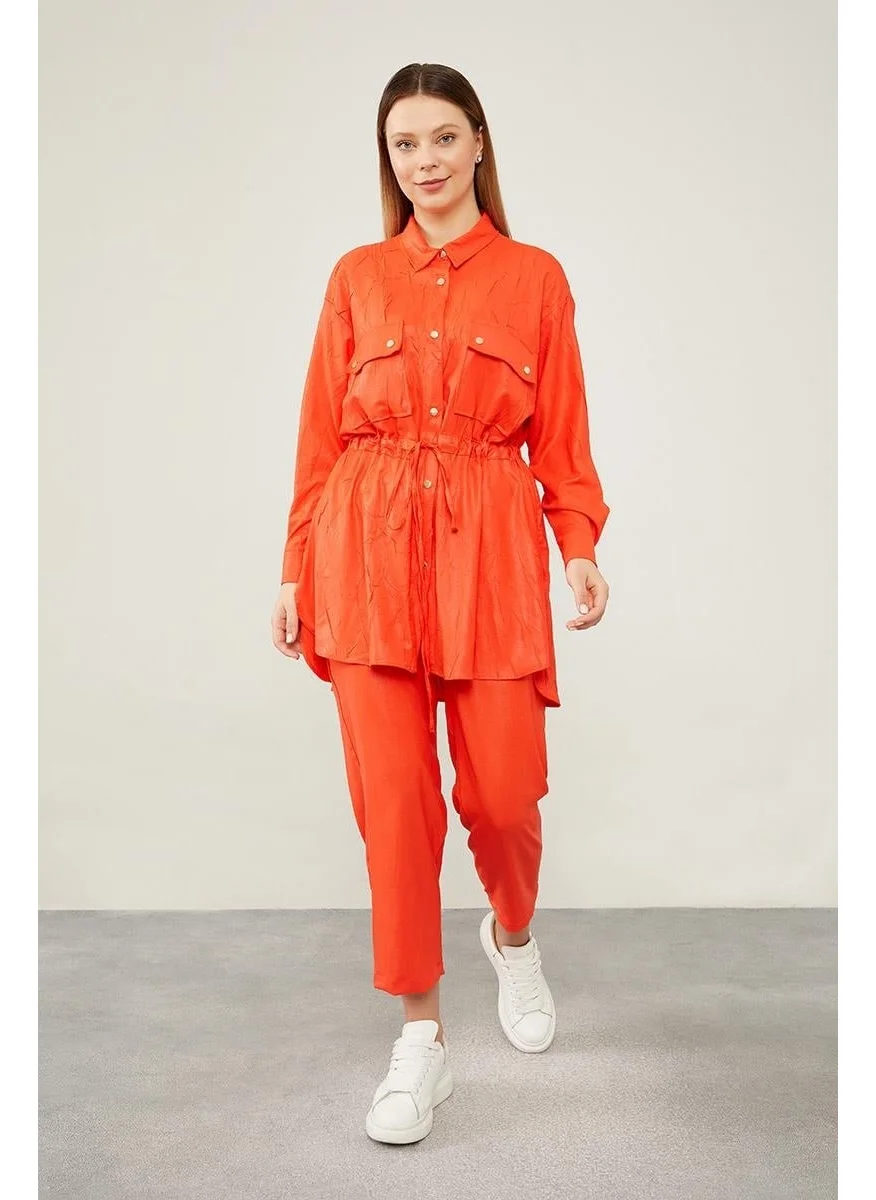 ليفيدور Orange Waist Drawstring Trousers Sports Suit