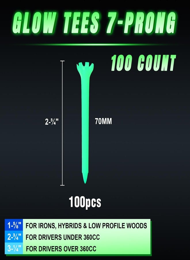 KINGTOP Glow-in-The-Dark Golf Tees 7-Prong, 12 Count 2-3/4 inch Fluorescent Green Light Up Golf Tee, Long-Lasting Illumination Perfect for Night Golf - Image 4