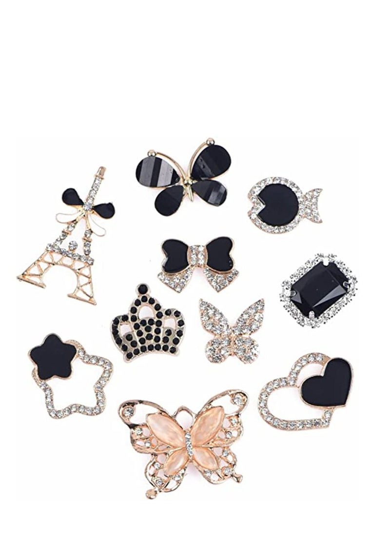 KASTWAVE Shoe Charms Fits Clog Sandals Decoration Fashion Crystal Diamond Charms 15 Pcs Different Shape Unisex-adult Shoe Charms Party Birthday Gift for Kids and Teens Favorite Present - Image 3