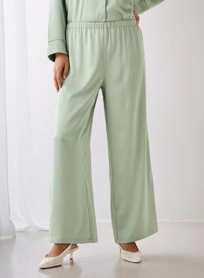 Splash FAV  Coord Set with Shirt & Wide Leg Pants for Women | Best Price UAE