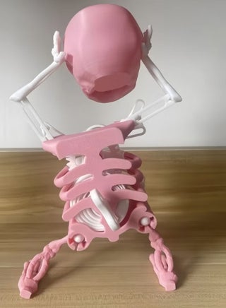 لعبة هيكل عظمي راقص، هيكل عظمي متأرجح ثلاثي الأبعاد يعمل باللف، لعبة آلية زنبركية لسطح المكتب لتزيين المكتب وتخفيف التوتر - view 2