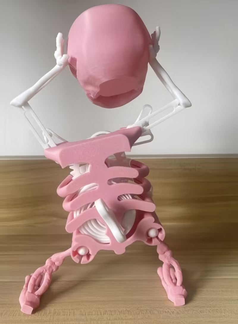 لعبة هيكل عظمي راقص، هيكل عظمي متأرجح ثلاثي الأبعاد يعمل باللف، لعبة آلية زنبركية لسطح المكتب لتزيين المكتب وتخفيف التوتر - Image 2