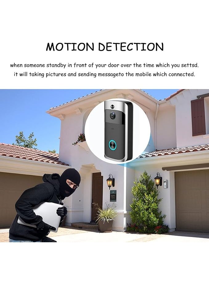 Wireless Smart Video Doorbell Set - Free Cloud Storage & Chime Included - WIFI Remote Security Camera with Voice Intercom - Image 3