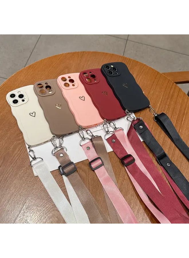 Pink Wave Case With Flat Rope Lanyard For Apple iPhone 16 Pro Max - Image 2