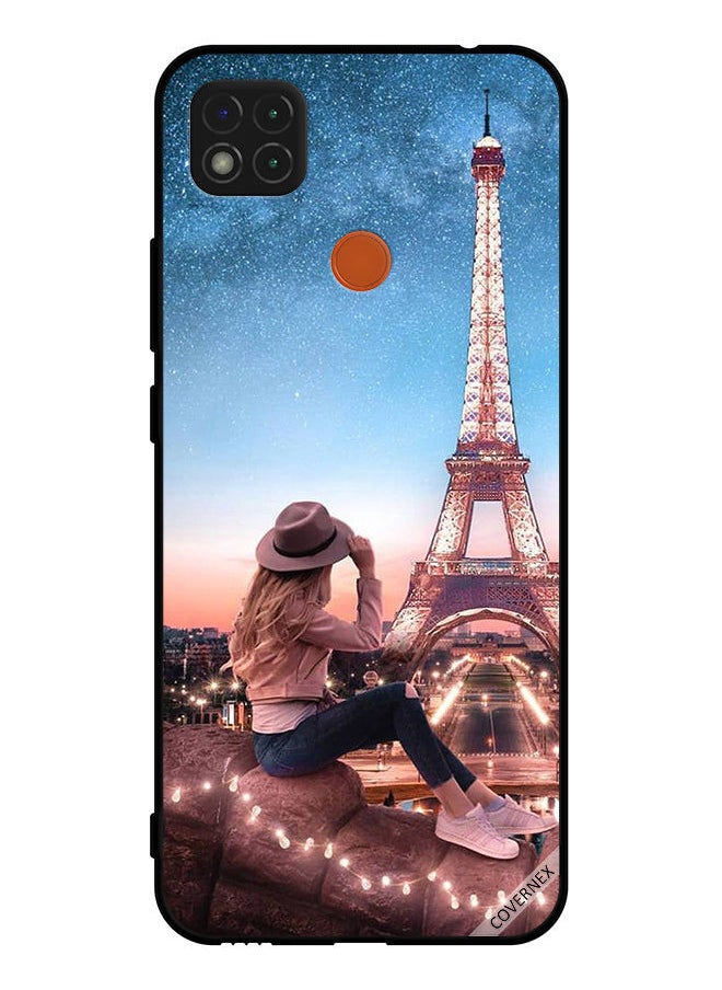 Covernex Protective Case Cover For Xiaomi Redmi 9C Hat Girl and Eiffel Tower  - Image 1