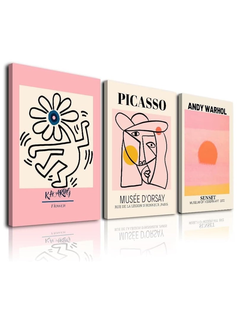 Today Idea Abstract Canvas Matisse Wall Art Set of 3 Framed Posters for Aesthetic Room Decor, Modern Abstract Prints for Bedroom, Bathroom, Living Room (Art Frame 2, 12x16inch x 3pcs) - Image 1