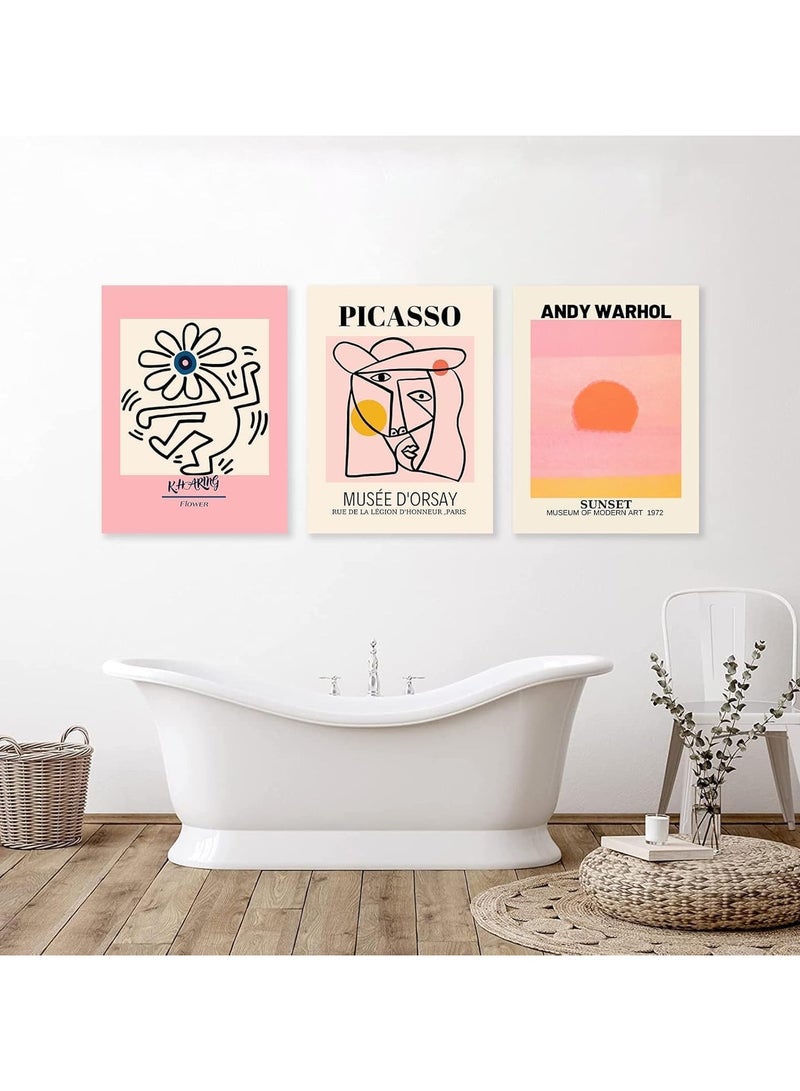 Today Idea Abstract Canvas Matisse Wall Art Set of 3 Framed Posters for Aesthetic Room Decor, Modern Abstract Prints for Bedroom, Bathroom, Living Room (Art Frame 2, 12x16inch x 3pcs) - Image 2