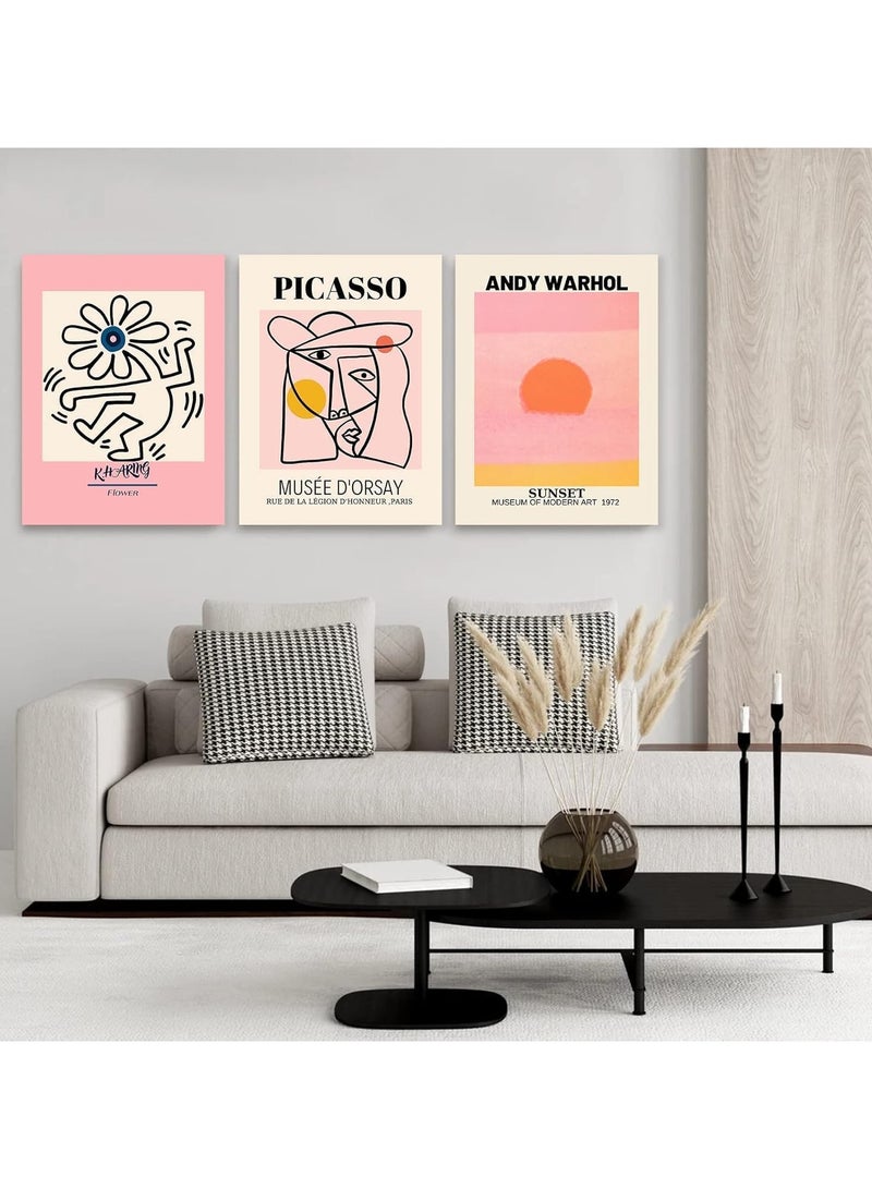 Today Idea Abstract Canvas Matisse Wall Art Set of 3 Framed Posters for Aesthetic Room Decor, Modern Abstract Prints for Bedroom, Bathroom, Living Room (Art Frame 2, 12x16inch x 3pcs) - Image 3