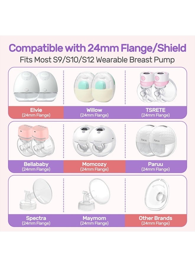 nuliie 10PCS Flange Inserts 13/15/17/19/21mm for 24mm Flange/Shield of Most Pumps, BPA Free Inserts, Compatible with Momcozy/Medela/Elvie/Spectra/Bellababy/TSRETE/Willow/Nuliie Breast Pumps - Image 2