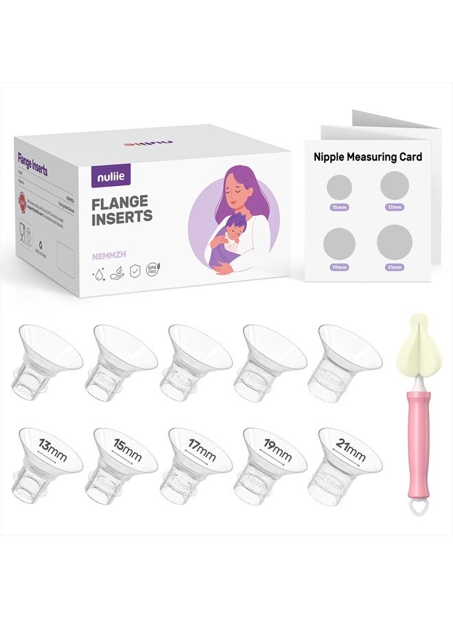 nuliie 10PCS Flange Inserts 13/15/17/19/21mm for 24mm Flange/Shield of Most Pumps, BPA Free Inserts, Compatible with Momcozy/Medela/Elvie/Spectra/Bellababy/TSRETE/Willow/Nuliie Breast Pumps - Image 1