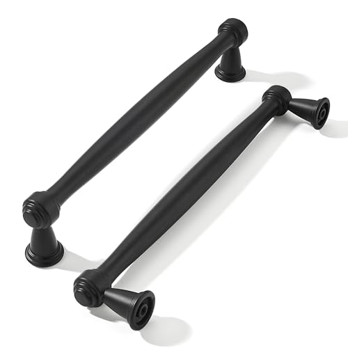 khtumeware 2 Pack 614 Inch160mm Black Modern Cabinet Pulls Black Kitchen Cabinet Hardware for Cupboard Drawer Handles Dresser Pulls - Image 1
