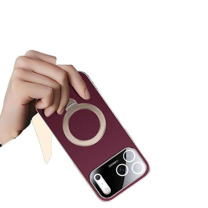 غطاء واقي | مقاوم للصدمات لـ iPhone 17 / 17 Air / 17 Pro / 17 Pro Max | أسود ملمس جلد - Image 3