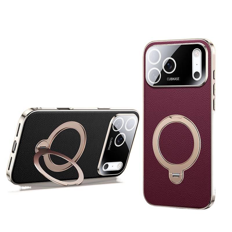 غطاء واقي | مقاوم للصدمات لـ iPhone 17 / 17 Air / 17 Pro / 17 Pro Max | أسود ملمس جلد - Image 2