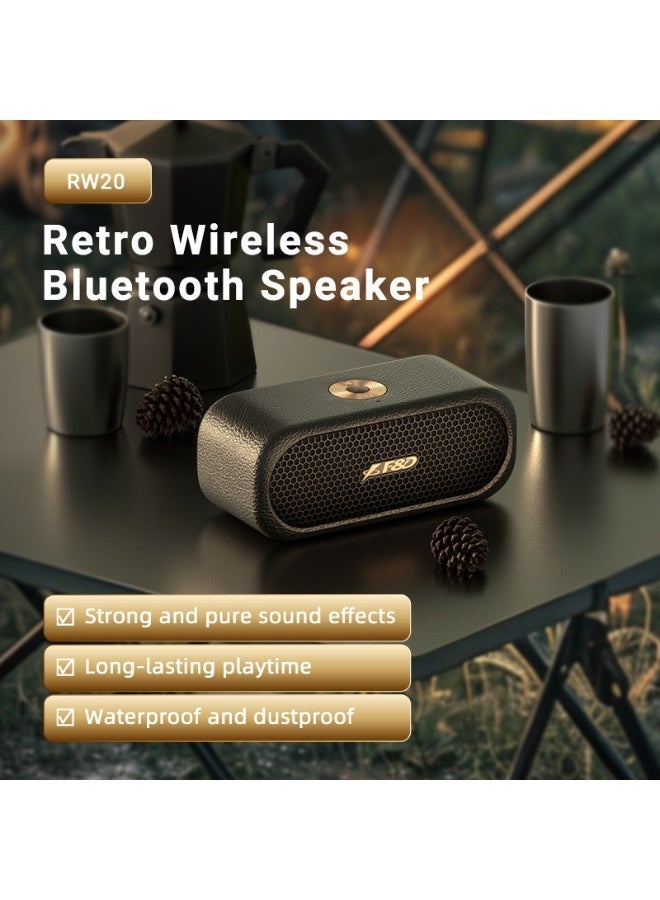 F&D RW20 Portable Bluetooth Speaker 16W RMS Output with 360° Stereo Sound, Deep Bass, IPX5 Waterproof, 12H Playtime, TWS Pairing for Home, Travel, and Outdoor Camping - Image 2