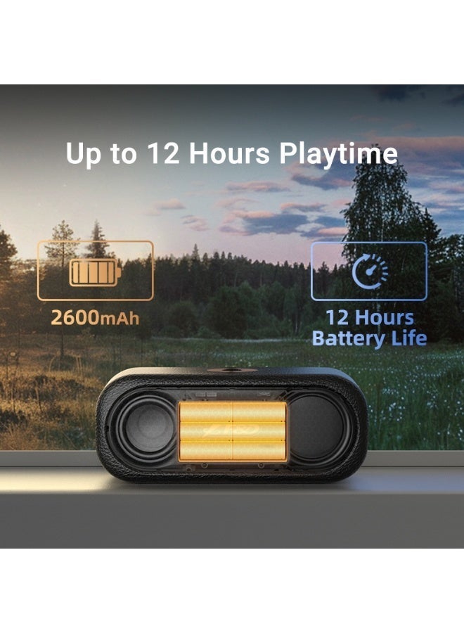 F&D RW20 Portable Bluetooth Speaker 16W RMS Output with 360° Stereo Sound, Deep Bass, IPX5 Waterproof, 12H Playtime, TWS Pairing for Home, Travel, and Outdoor Camping - Image 4