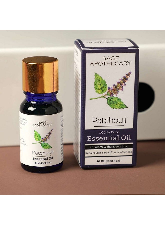 Sage Apothecary Patchouli Essential Oil 100% Pure & Preservative Free For Therapeutic Grade For Skin Care, Hair Care, Relief From Stress, Anxiety And Aromatherapy 10 Ml - Image 2