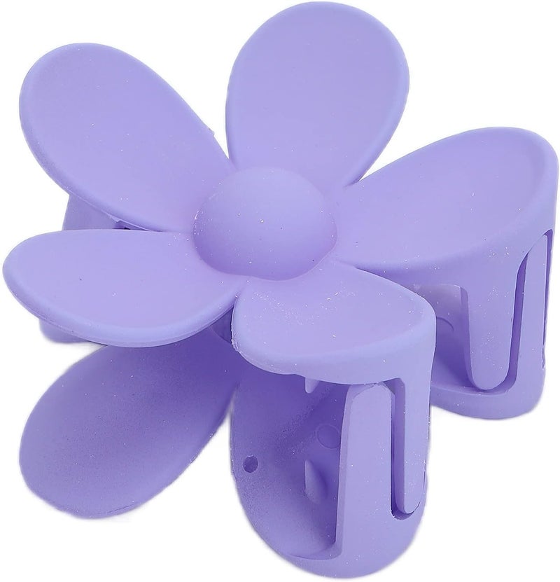Light Purple Plastic Jaw Clip Flower Hair Pins Exquisite Flower Shape Hair Claw Clips Double Lock Tooth for Women Girls Headwear