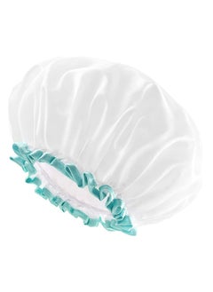 Reusable Double Layer Waterproof Shower Cap with Elastic Band, White and Blue, for Bathing and Hair Protection. - pzsku/ZF158D83696E7121ED827Z/45/_/1735282321/5db3d8e6-2a4e-4801-b379-2de246d46c45