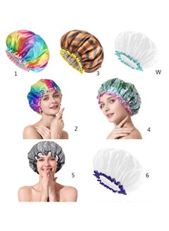 Reusable Double Layer Waterproof Shower Cap with Elastic Band, White and Blue, for Bathing and Hair Protection. - pzsku/ZF158D83696E7121ED827Z/45/_/1735282339/8e86d491-44f9-44d0-bc6f-69704dba66bc