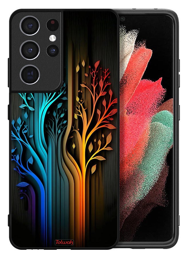 Tolwak - Samsung Galaxy S21 Ultra 5G Protective Case Cover Tree Leaves Art - Image 1