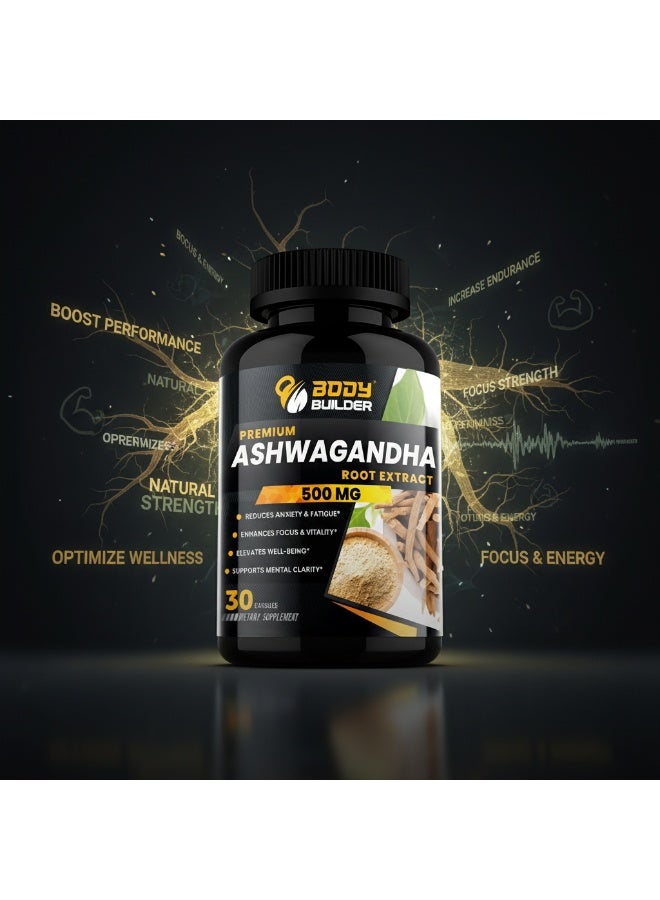 Body Builder Organic Ashwagandha Root Powder 500 mg- 30 Tablets - Image 4