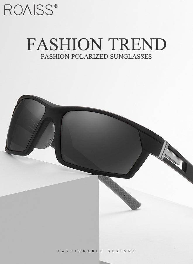 roaiss Polarized Sports Sunglasses for Men Women, UV400 Protection Cycling Glasses, Dustproof Cycling Goggles for Baseball Running Fishing Golf, Black - Image 3