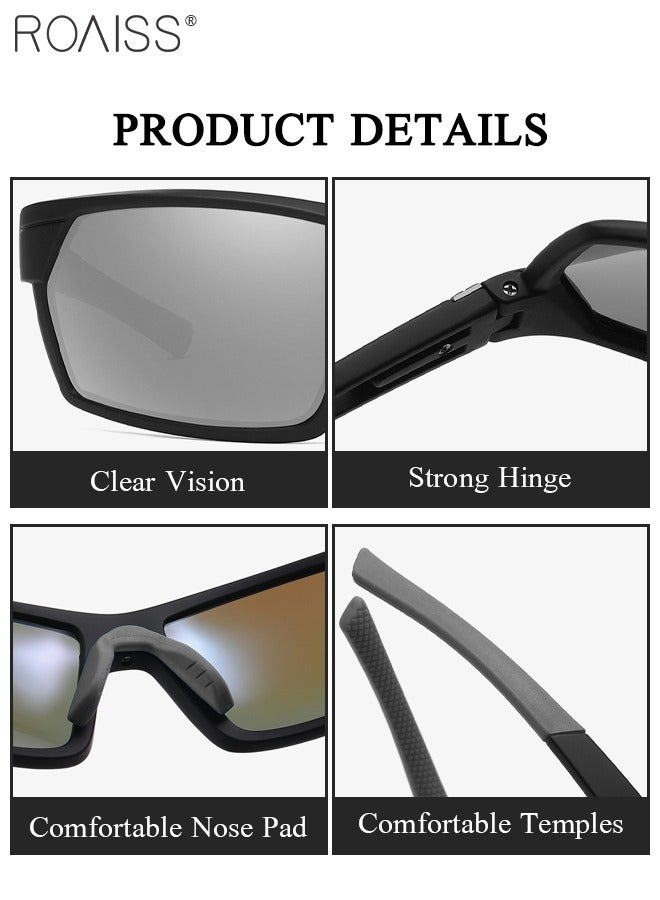 roaiss Polarized Sports Sunglasses for Men Women, UV400 Protection Cycling Glasses, Dustproof Cycling Goggles for Baseball Running Fishing Golf, Black - Image 5