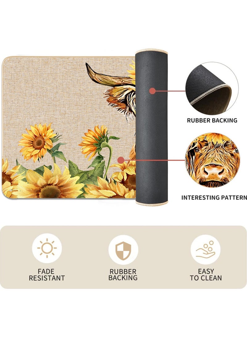 Generic 2 PCS Kitchen Floor Mats Rugs Set, Cushion Floor Carpet, Waterproof, Oil Resistant and Anti-Fatigue PU Standing Mat for Kitchen, Floor, Office, Sink, Laundry 45*75CM+45*120CM  - Image 2