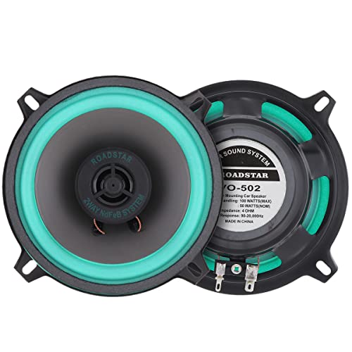 DriSentri Car Speakers, 2 Pieces 5 Inch 100W Universal Car HiFi Coaxial Speaker Vehicle Door Auto Audio Music Stereo Full Range Frequency Loudspeaker - Image 1