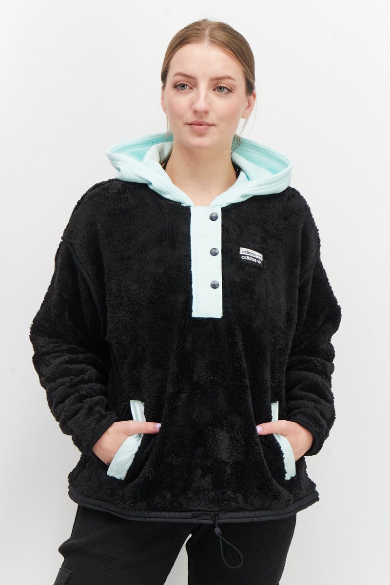adidas Originals Women Sportswear Fit Long Sleeves Brand Logo Hoodie, Black  - Image 1