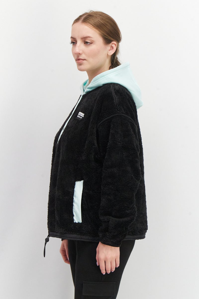 adidas Originals Women Sportswear Fit Long Sleeves Brand Logo Hoodie, Black  - Image 4