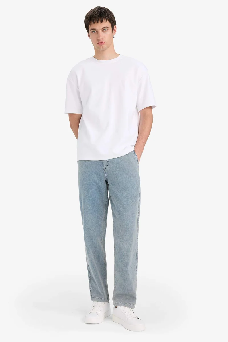 Wide Leg Elastic Waist Jeans