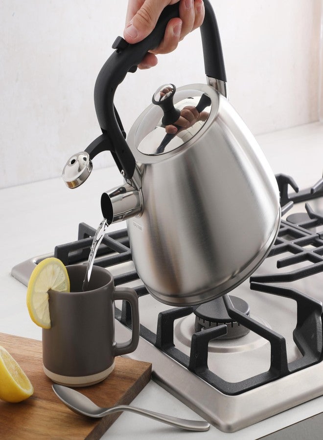 مستر كوفي غلاية شاي كبيرة من الفولاذ المقاوم للصدأ المصقول من مستر كوفي، طراز أرميدال، سعة 2.5 لتر، مزودة بصافرة. - Image 2