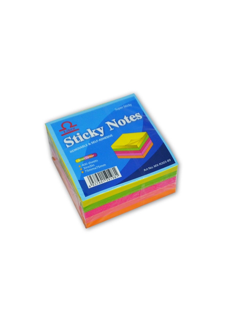 Libra Sticky Note 3×3 Cube 5 Colors Neon (PACK OF 2) - Image 1