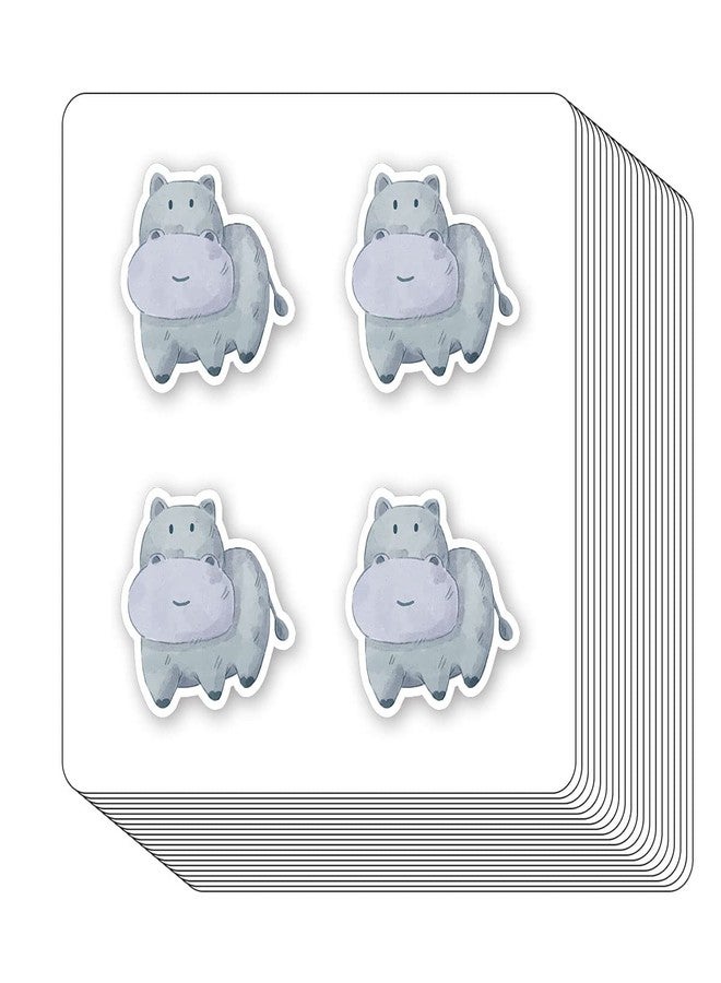 GUVSPTI Cute Hippo Stickers 1in for Scrapbooking, Arts, Craft, Kids DIY, Calendars Journals 80-Pack - Image 1